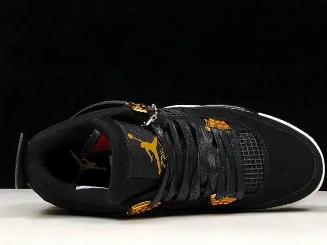 HYPE 308497-032 Black Royalty Jordan Metallic Air 4 Gold-White 0604